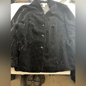 Vintage 80s velvet black blazer